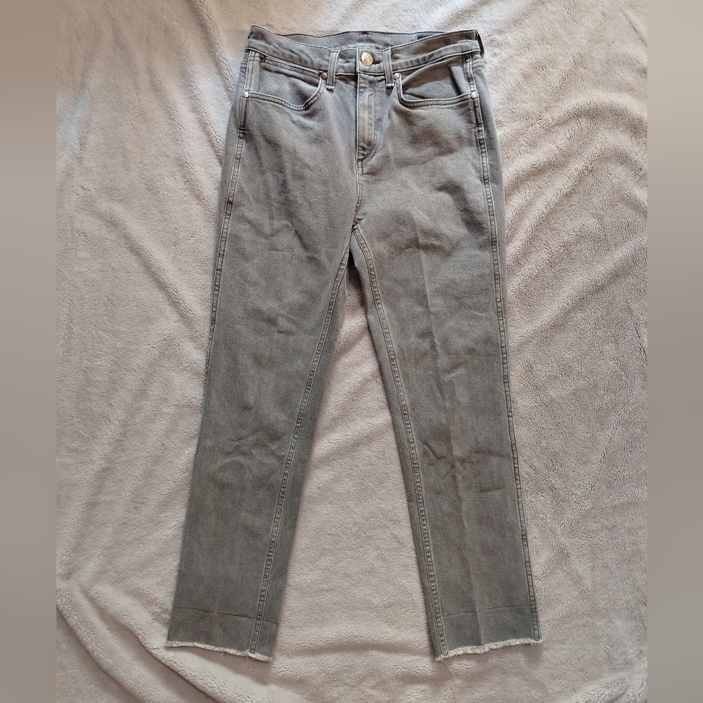 Rag & Bone Gray Raw Hem Gray High Rise Jeans Pants Size 28 - Picture 6 of 7